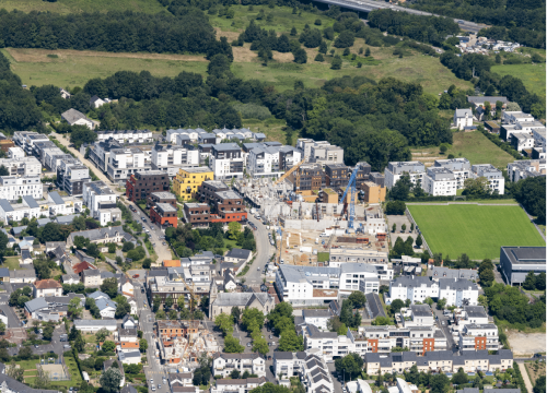 Le secteur du Centre-Bourg, vu du ciel @ Valéry Joncheray