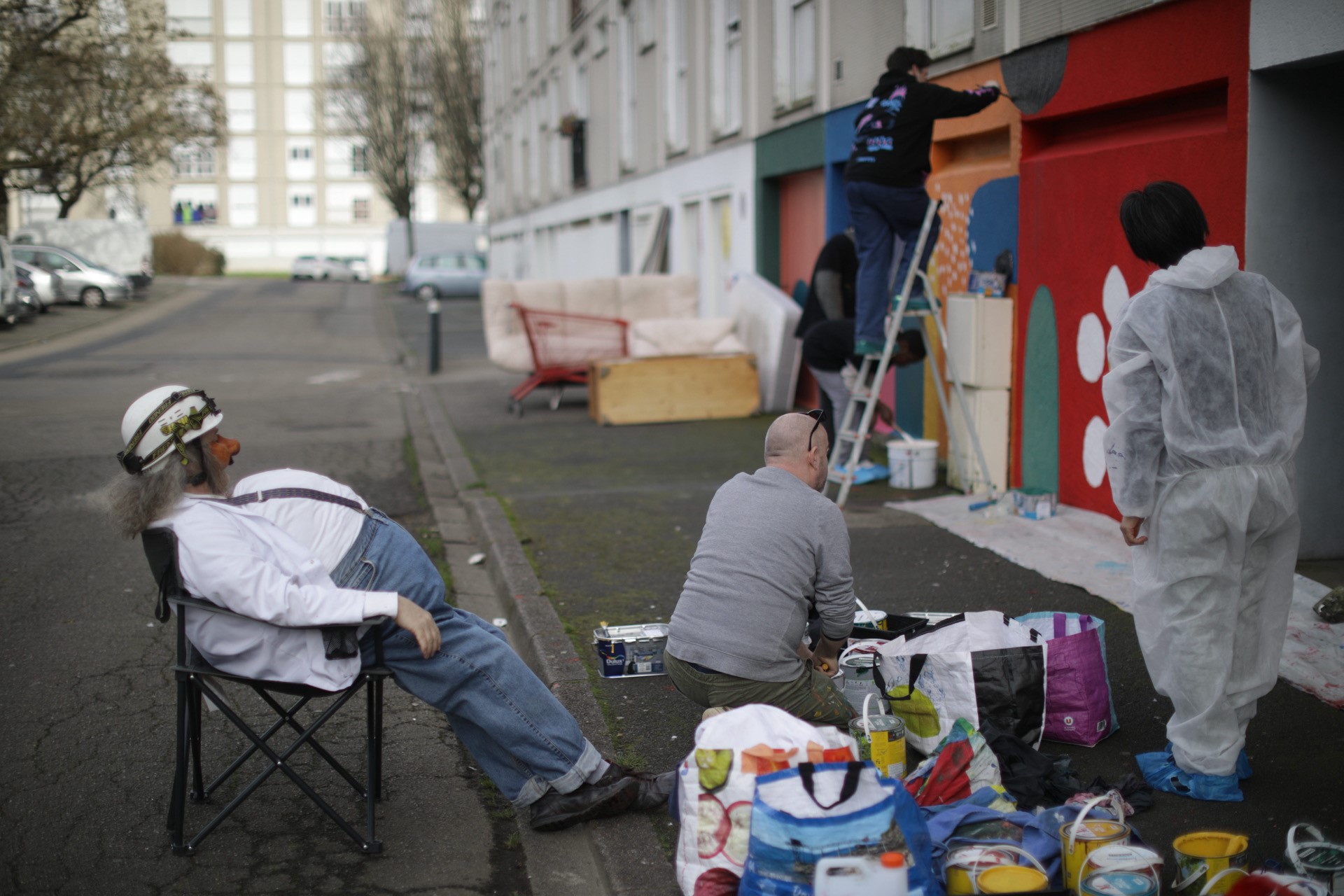 Une fresque réalisée par les habitants du quartier Bottière Pin Sec avec le collectif Two Points © Nantes Métropole