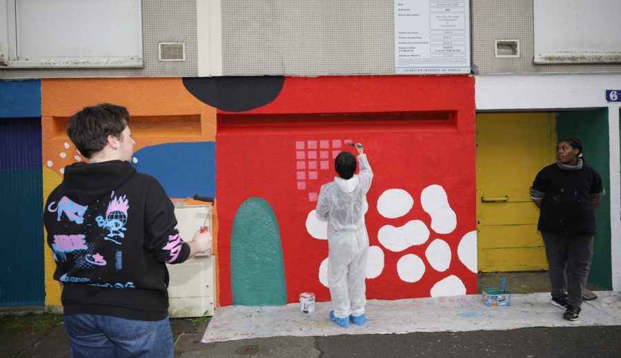 Une fresque réalisée par les habitants du quartier Bottière Pin Sec avec le collectif Two Points © Nantes Métropole