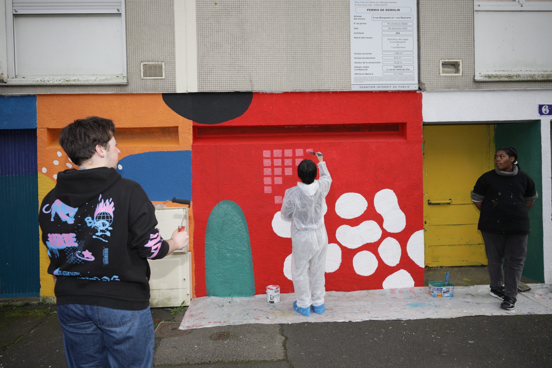 Une fresque réalisée par les habitants du quartier Bottière Pin Sec avec le collectif Two Points © Nantes Métropole