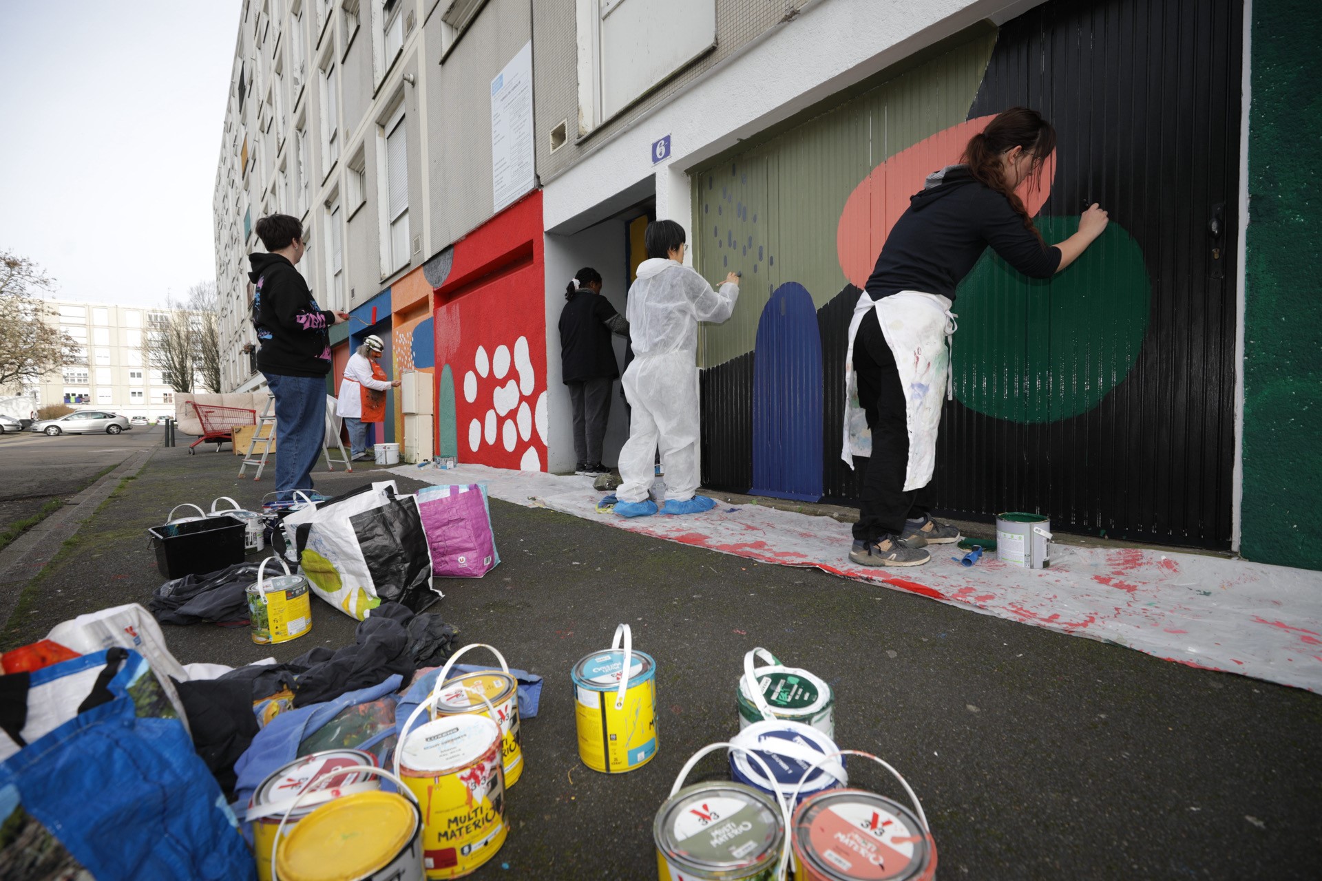 Une fresque réalisée par les habitants du quartier Bottière Pin Sec avec le collectif Two Points © Nantes Métropole