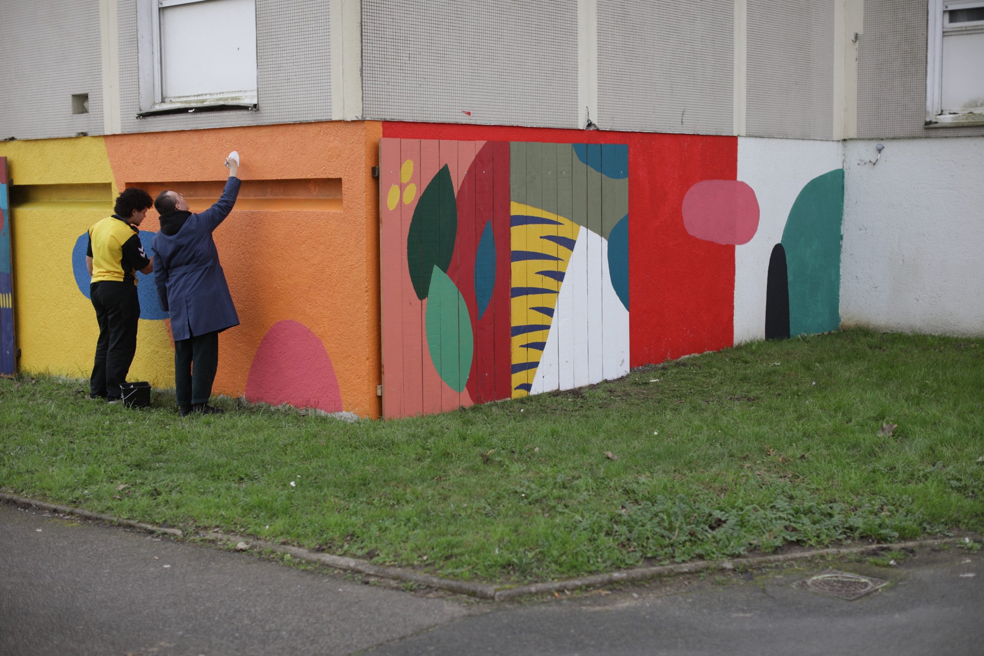 Une fresque réalisée par les habitants du quartier Bottière Pin Sec avec le collectif Two Points © Nantes Métropole