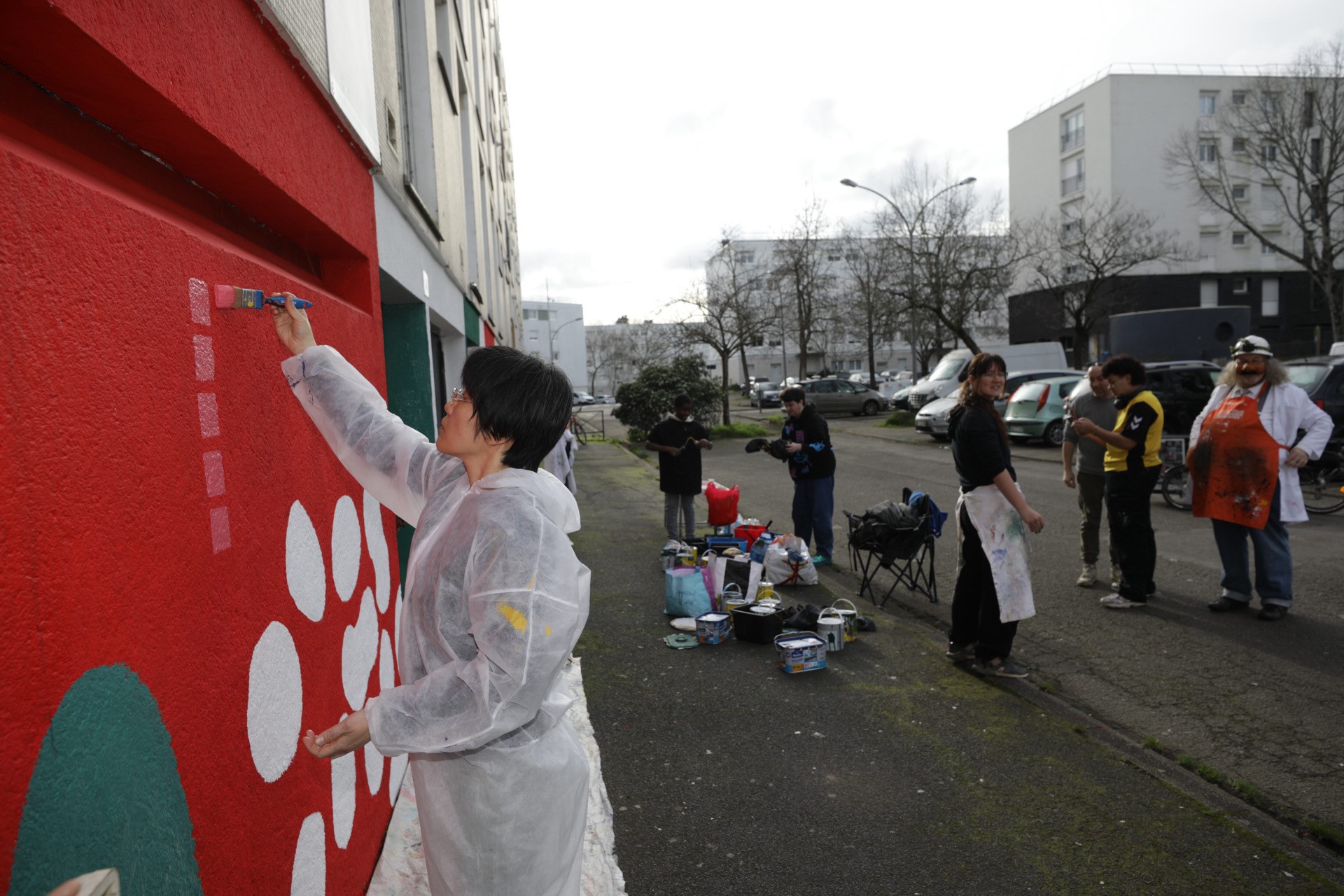 Une fresque réalisée par les habitants du quartier Bottière Pin Sec avec le collectif Two Points © Nantes Métropole