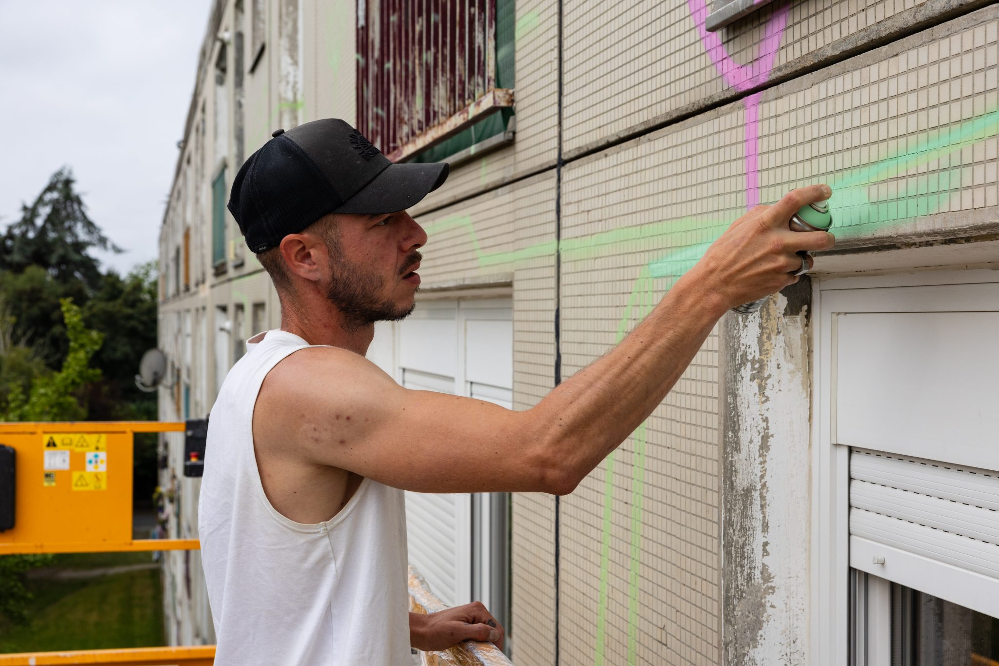 Quartier Bottière Pin Sec, une grande fresque dans le square Souillarderie © Jean-Félix Fayolle