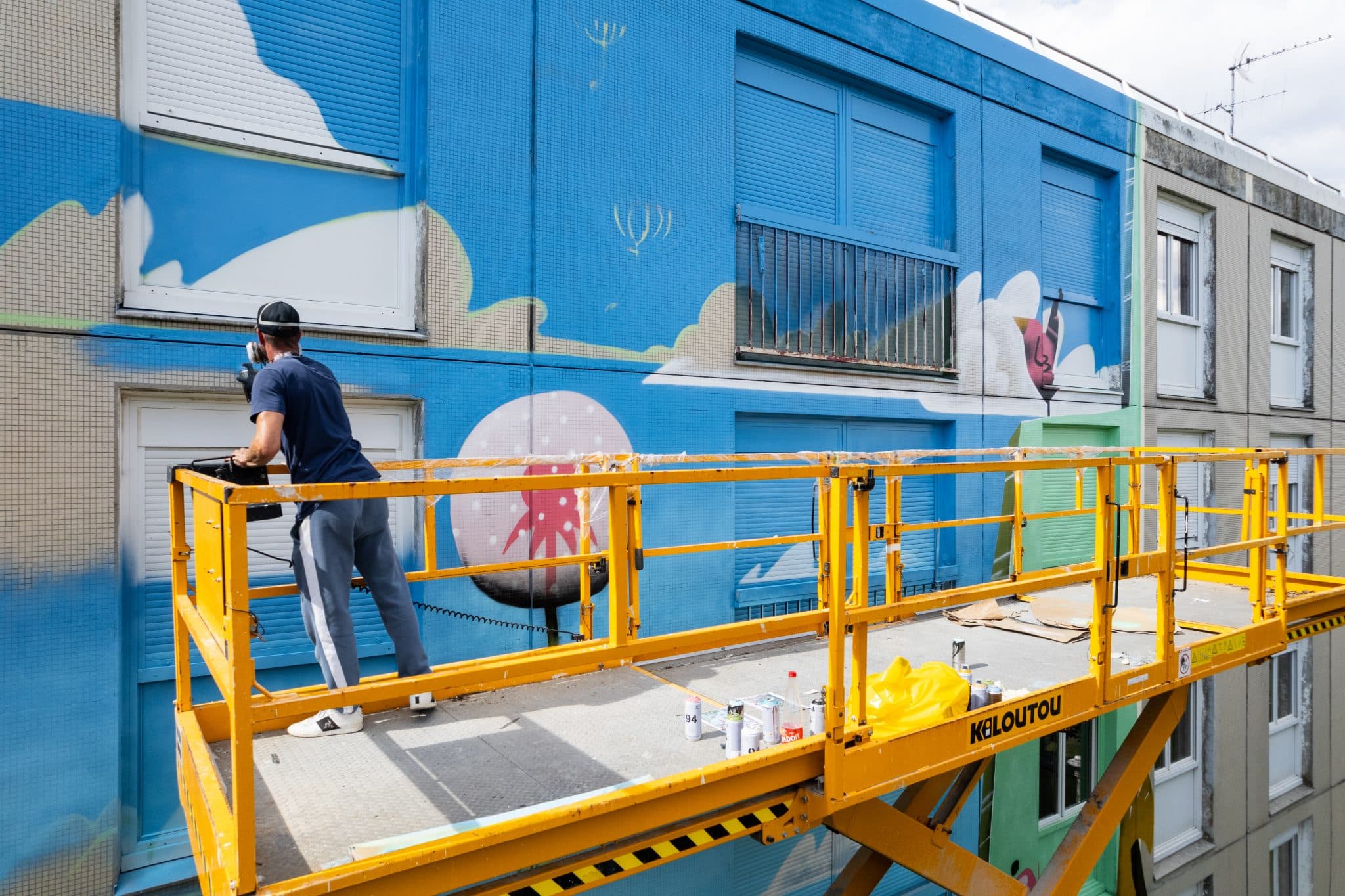 Quartier Bottière Pin Sec, une grande fresque dans le square Souillarderie © Jean-Félix Fayolle