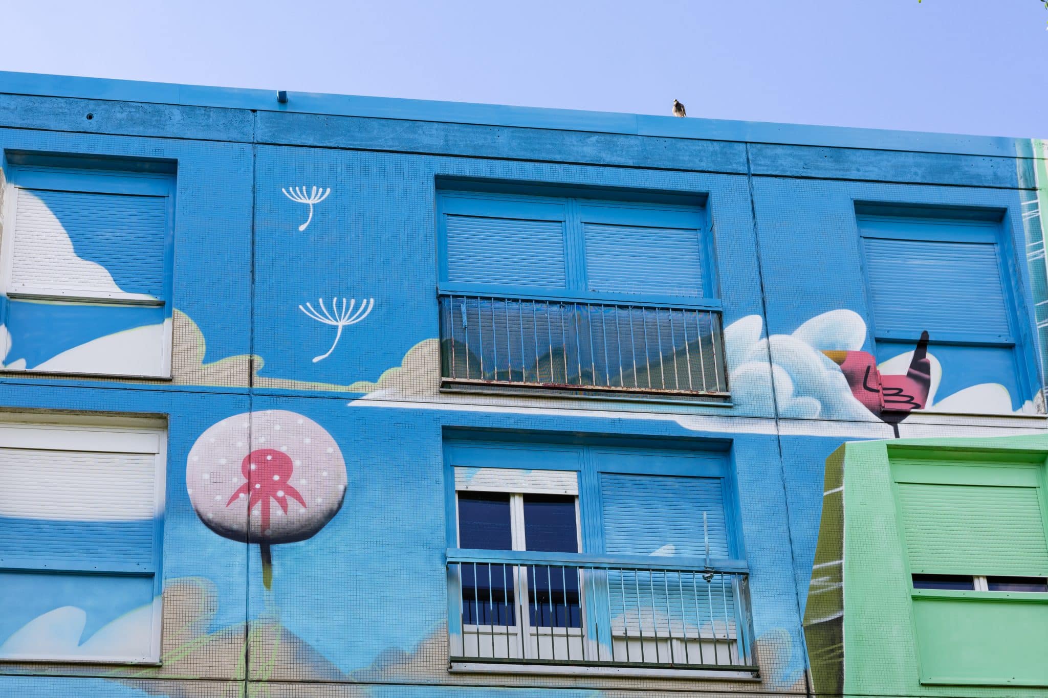 Quartier Bottière Pin Sec, une grande fresque dans le square Souillarderie © Jean-Félix Fayolle