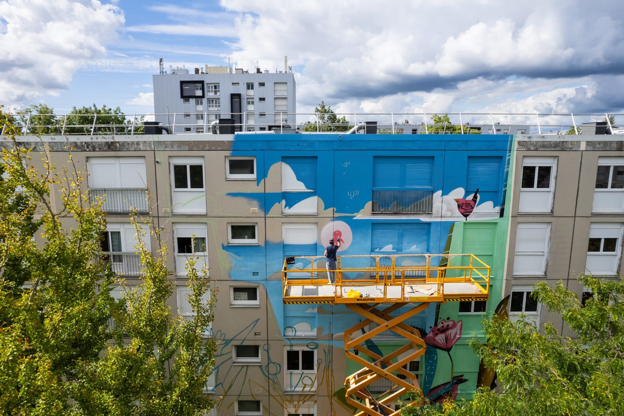 Quartier Bottière Pin Sec, une grande fresque dans le square Souillarderie © Jean-Félix Fayolle