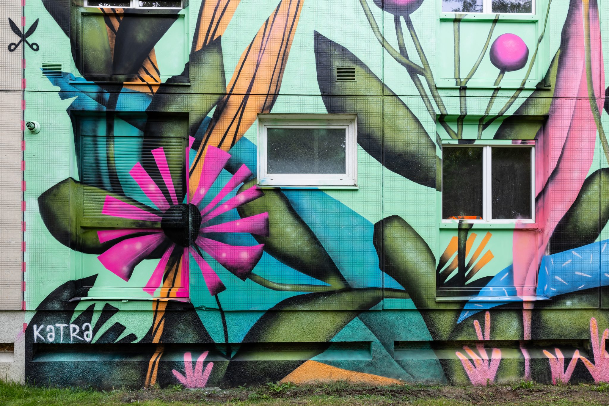 Quartier Bottière Pin Sec, une grande fresque dans le square Souillarderie © Jean-Félix Fayolle