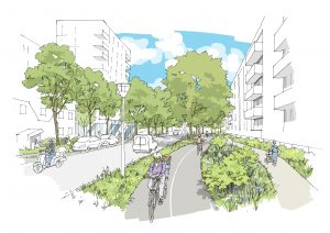 L'avenue Chasteland, place aux piétons et aux vélos © Colas Vienne